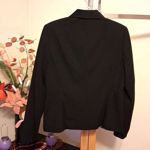 Preowned FRANK WALDER Women's High Quality Lined Black Blazer Jacket Size 38 - Picture 8 of 12